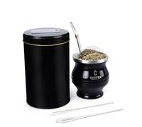 Cuopru Ensemble de tasses Yerba Mate 6 en 1 comprenant une gourde moderne Mate, Yerbero, Bombilla (paille), une brosse de nettoyage, un kit de façonnage de thé