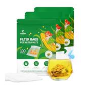 CUOPRU Lot de 300 sachets filtrants à thé avec cordon de serrage pour feuilles en vrac Yerba Mate, matériau sûr et naturel, infuseur à thé jetable, 10 x 8 cm