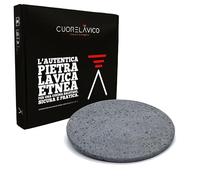 CUORE LAVICO - Plaque réfractaire en pierre de lave ETNEA ronde pour pizza diamètre 31,5 SP. 1 cm four et barbecue pour pain et pince