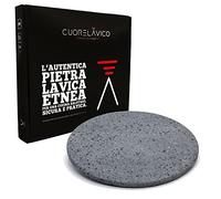 CUORE LAVICO - Plaque réfractaire en pierre de lave ETNEA ronde pour pizza diamètre 33 cm - SP. 1 cm compatible avec four illille - Fabriqué en Italie