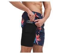 CUOREZ Short de sport décontracté pour homme, double couche Glare Extra Large, 11 # Pince de crabe Lotus, L