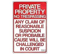 Cuorung Poster « Man Cave Decor Ation », 30,5 x 20,3 cm, panneau de propriété privée « No Trespassing Any Claim Of Reasonable Suspicion Or Probable Cause Will Be Challenged In Court »