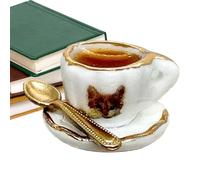 Cup Art Hinge Pin Topper - Vintage Teacup Teaspoon Decoration, Miniature Hinge Head Topper Doors Cabinet | Cottage Core Cabinet Detail, Thrifted Knob Accent, Miniature Fairy, Repurposed