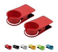 Cup Clip Drink Holder Beach Chair Cruise, Cruise Drink Holder, Clip on Cup Holders for Beach Chair Holders for Beverage Soda Coffee Beer Bottle (Red*2)