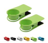 Cup Clip Drink Holder Beach Chair Cruise, Cruise Drink Holder, Clip on Cup Holders for Beach Chair Holders for Beverage Soda Coffee Beer Bottle (Green*2)