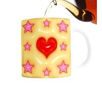 Cup de thé 3D Love - 400 ml de café romantique Café | Cup de boisson décorative de nouveauté | Drinkware créatif pour le thé de cacao chaud latte, mignon tasse cadeau pour petite amie anniversaire ann