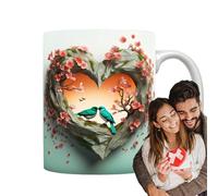 Cup de thé 3D Love - 400 ml de café romantique Café | Cup de boisson décorative de nouveauté | Drinkware créatif pour le thé de cacao chaud latte, mignon tasse cadeau pour petite amie anniversaire ann