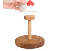Cup Dispenser, Wood Mug Stand, Decorative Paper Cup Holder, Compact Frame, Easy Refill Design, Stable Base, Rustic Style, Space Saver, Quick Access, Perfect for Bathroom, Coffee Bar, RV, 13x13x12.5cm