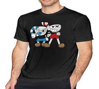 Cup-Head T Shirt Men Short Sleeve Man Blouse Tee Tops for Unisex Adult Black L