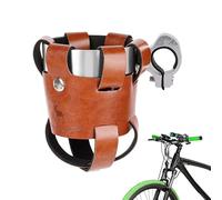 Cup Holder For Bike, Bike Water Bottle Holder Coffee Cup Rack, Cage Vintage With Leather Cover For Road Mountain Cycling Electric Scooter Riding Commuting Outdoor Travel Men Women
