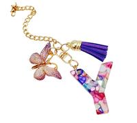 Cup Letter Charm, Letter Cup Chains - Lettre Cup Decoration With Butterfly and Tassel - Cute Trendy Backpack Pendentif, Mug Initial Keychains, Bijoux Bouteille d'eau pour Femmes Filles, se beskrivning