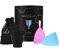 Cup Menstruelle,Special Edition,Comprend 2 Coupes,1 Stérilisateur Et 1 Sac De Transport,Silicone De Qualité Médicale,Doux, Et Lavable 100% Sûr (L- Special Edition)