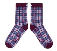 cup of sox Chaussettes à carreaux écossais multicolores - Chaussettes à motif tartan coloré pour des looks amusants et élégants, Rose, 41-44