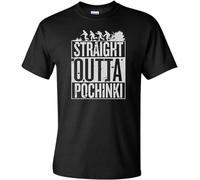 Cupcafe Platform9Co Straight Outta Pochinki PUBG Gaming T-Shirt Men's Comedy Nerd Geek T-Shirts Black XXLBlackXXL