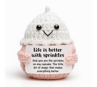Cupcake au crochet, cadeau romantique pour femme, mari, joli souvenir de Saint-Valentin pour petite amie, petit ami, jeton de reconnaissance « Life Is Better With You » pour elle et lui