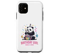 Cupcake en Forme de Panda à Motif d'anniversaire pour Fille, Faites Un voeu Coque pour iPhone 11