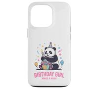 Cupcake en Forme de Panda à Motif d'anniversaire pour Fille, Faites Un voeu Coque pour iPhone 13 Pro