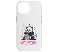 Cupcake en Forme de Panda à Motif d'anniversaire pour Fille, Faites Un voeu Coque pour iPhone 14
