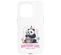 Cupcake en Forme de Panda à Motif d'anniversaire pour Fille, Faites Un voeu Coque pour iPhone 15 Pro