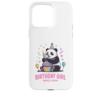 Cupcake en Forme de Panda à Motif d'anniversaire pour Fille, Faites Un voeu Coque pour iPhone 15 Pro Max