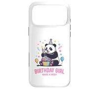 Cupcake en Forme de Panda à Motif d'anniversaire pour Fille, Faites Un voeu Coque pour iPhone 17 Pro Max
