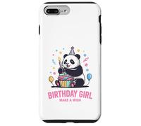 Cupcake en Forme de Panda à Motif d'anniversaire pour Fille, Faites Un voeu Coque pour iPhone 7 Plus/8 Plus