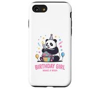 Cupcake en Forme de Panda à Motif d'anniversaire pour Fille, Faites Un voeu Coque pour iPhone SE (2020) / 7/8