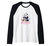 Cupcake en Forme de Panda à Motif d'anniversaire pour Fille, Faites Un voeu Manche Raglan