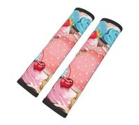 Cupcake en tasse à thé, Protège-ceintures de sécurité auto, lot de 2 protège-harnais, housse de ceinture de sécurité multifonctionnelle