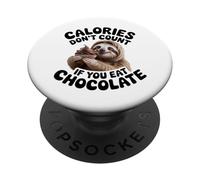 Cupcake Funny Sloth Chocolate Lover Chocoholic PopSockets PopGrip Adhésif