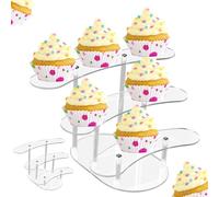 Cupcake Stand Support, Présentoir à Tarte 3 étages Tour de Dessert Muffin fête d'anniversaire Décorations pour Filles et enfants Mariage Anniversaire Douche Gâteaux, Dessert, Fruits