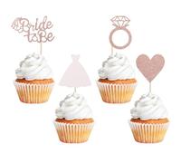 Cupcake Topper Bride, 24 Pièces Bridal Cake Decoration, Topper Gateau Bride, Nuptiale Cupcake Topper, Gâteau Toppers Bridal, pour Douche Nuptiale, Bachelorette Party Decoration (D)