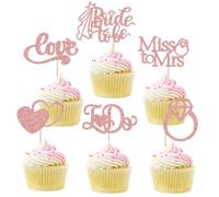 Cupcake Topper Bride, 24 Pièces Bridal Cake Decoration, Topper Gateau Bride, Nuptiale Cupcake Topper, Gâteau Toppers Bridal, pour Douche Nuptiale, Bachelorette Party Decoration (C)