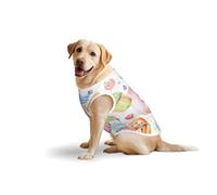 Cupcakes Beignets Muffins Sugar T-shirt à imprimé doux pour grands chiens, vêtements confortables en coton extensible pour animaux de compagnie, pull pour chien, sweat-shirt sans manches (3XL-5XL)
