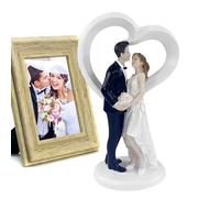 Cupcakes de figurines de marié - Couleurs vibrantes Figures de mariage peintes à la main | Resin et toppers de gâteaux de mariage durables | Couples ornements pour la célébration de désherbage