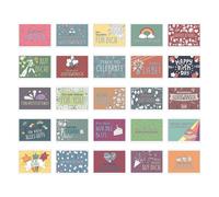 Cupcakes & Kisses Lot de 25 cartes postales de félicitations et d'anniversaire - Cartes de vœux illustrées colorées - Format A6 - 300 g - Impression d'image mate