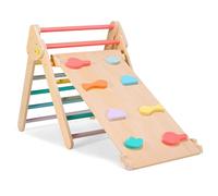 CUPCHID 5en 1 Triangle Arche Montessori,Toboggan Bois,Rampe, Échelle Réglable, Charge 60KG, pour Tout-Petits Bébé 1 Ans+