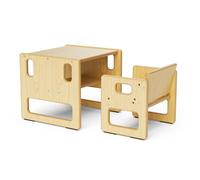 CUPCHID Ensemble Table et Chaise Montessori,Table et chaises d'activités pour Enfants avec clôture pour Lire, Jouer, goûter, Meubles Montessori pour Enfants de 1 à 3 Ans