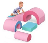 CUPCHID Module Motricité Bébé en Mousse,Cubes en Mousse pour Enfants, Jouets Éducatifs avec Housse en PU et Remplissage en EPE (JM312)