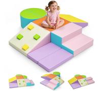 CUPCHID Toboggans d'intérieur et Structures de Jeux,Parcours motricité bébé, Bloc Mousse motricité bébé de Souples géants en Mousse,Jouets d'escalade pour Les Tout-Petits de 1 à 3 Ans (JM-2115)
