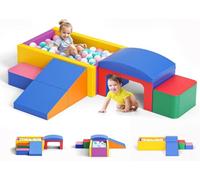 CUPCHID Toboggans d'intérieur et Structures de Jeux,Parcours motricité bébé, Bloc Mousse motricité bébé de Souples géants en Mousse,Jouets d'escalade pour Les Tout-Petits de 1 à 3 Ans (JM-98736)