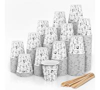 CupCup 280 Espresso Gobelets en Carton 110 ML avec Agitateurs en Bois pour Café à Emporter