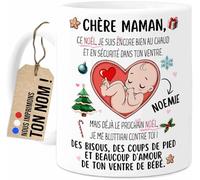 Cupdarling® Mug Future Maman Personnalisé - Chère Mamie Ce Noël Je Suis Encore Dans Le Ventre De Maman - Tasse Cadeau Noël - 330 mL Céramique