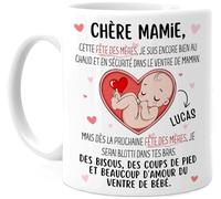 Cupdarling® Mug Future Mamie Personnalisé - Chère Maman Cette Fête Des Mères Je Suis Encore Dans Ton Ventre - Tasse Cadeau Fête Des Mères - 330 mL Céramique