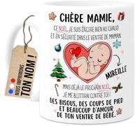Cupdarling® Mug Future Mamie Personnalisé - Chère Mamie Ce Noël Je Suis Encore Dans Le Ventre De Maman - Tasse Cadeau Noël - 330 mL Céramique