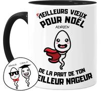 Cupdarling® Mug Papa Personnalisé avec 1-4 Enfants - Tasse Meilleur Papa - Meilleurs Nageurs - Cadeau Humour Noël - 330 mL Céramique