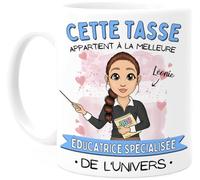 Cupdarling® Tasse Éducatrice Spécialisée Personnalisable - Idée Cadeau Original Pour Maitresse d'École Maternelle - Anniversaire Femme - 330 mL Céramique - Mug Atsem Maternelle