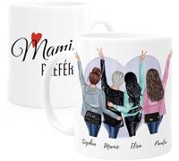 Cupdarling® Tasse Personnalisable Cadeau Avec 3 Petite-Filles - Anniversaire Mamie - Fête des Mères - Mug Original Céramique 330 mL