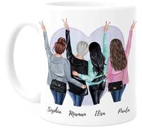 Cupdarling® Tasse Personnalisable Cadeau Maman Avec 3 Filles - Cadeau Mere Fille - Cadeau Anniversaire Maman - Cadeau Fete Des Meres - Mug Original Pour Maman - 330 mL Céramique
