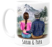 Cupdarling® Tasse Personnalisable Cadeau Papa Avec 1 Fille - Cadeau Anniversaire Papa - Cadeau Fete Des Peres Tasse- Mug Original Pour Papa - Idee Cadeau Homme - 330 mL Céramique